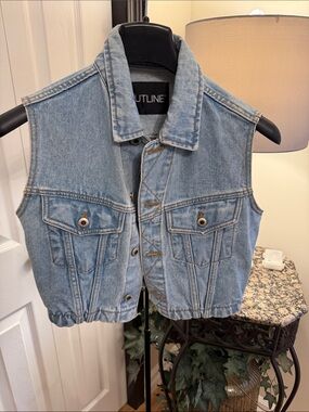 Outline Light Wash Denim Vest